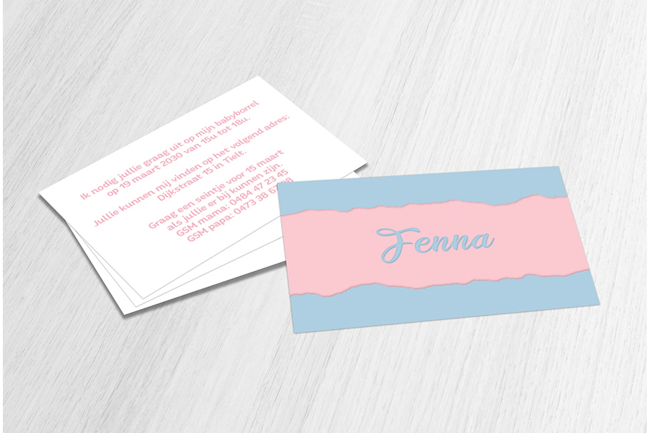 Roze en blauw
