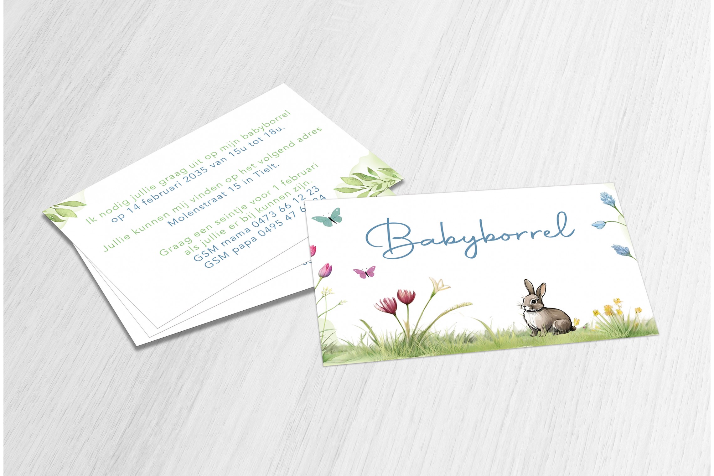Konijn met bloemen