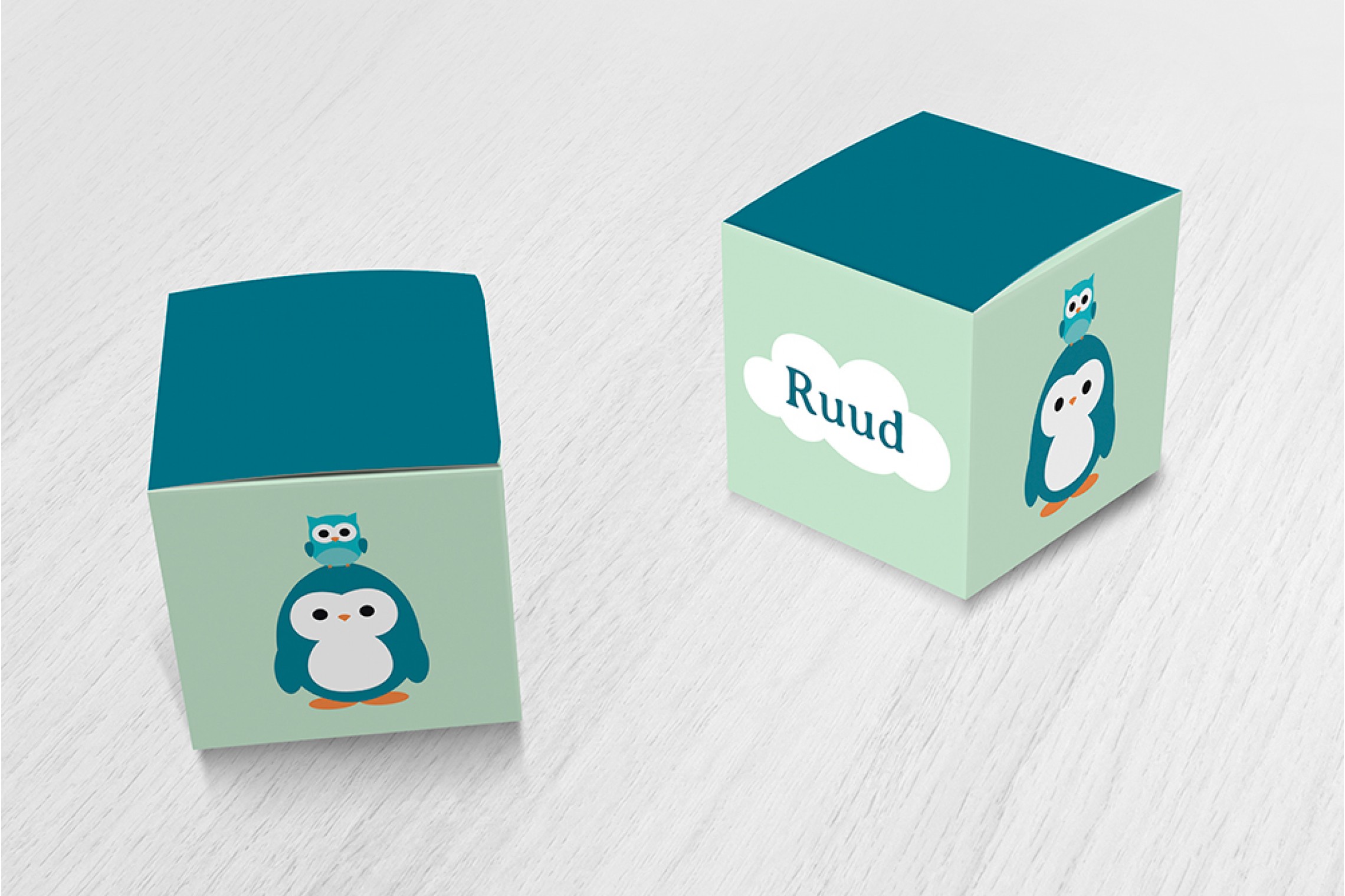 Pinguin met uiltje groen