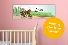 Paardenkoets met dieren meisje Paardenkoets met dieren meisje