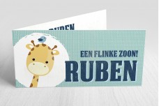 Retro giraf met vogeltje