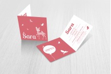 Roze bambi met vogels Roze bambi met vogels