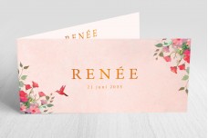 Vogel met roze bloemen Vogel met roze bloemen
