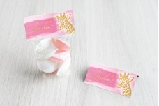 Giraf met roze verfstreep