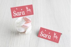 Roze bambi met vogels Roze bambi met vogels
