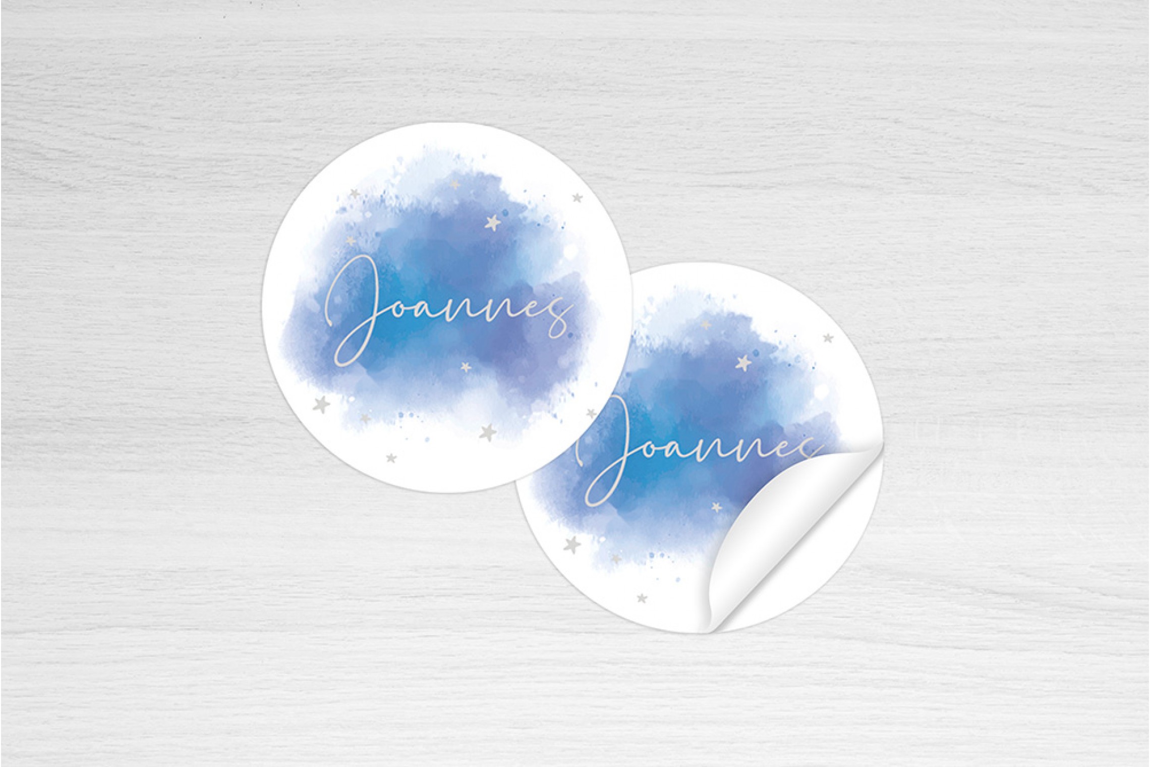 Blauwe aquarel met sterren