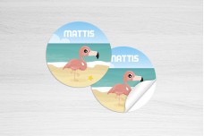 Flamingo op strand