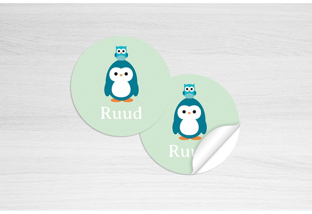 Pinguin met uiltje groen