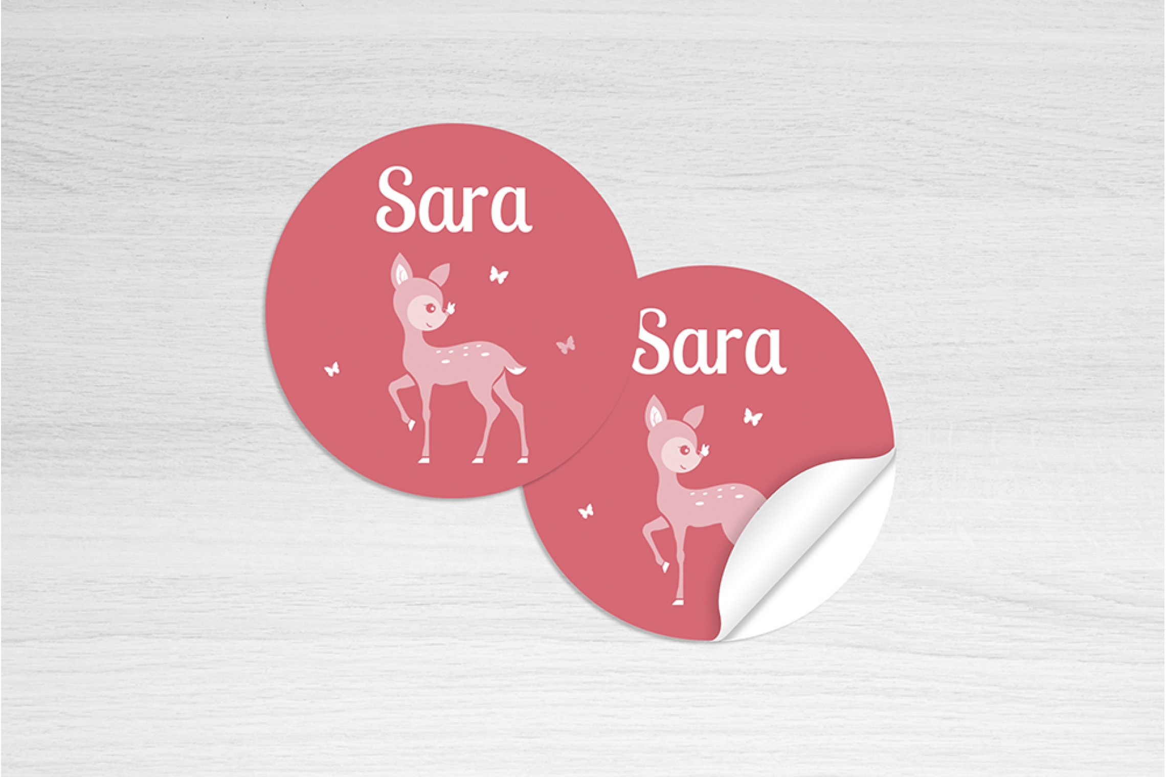 Roze bambi met vlinders