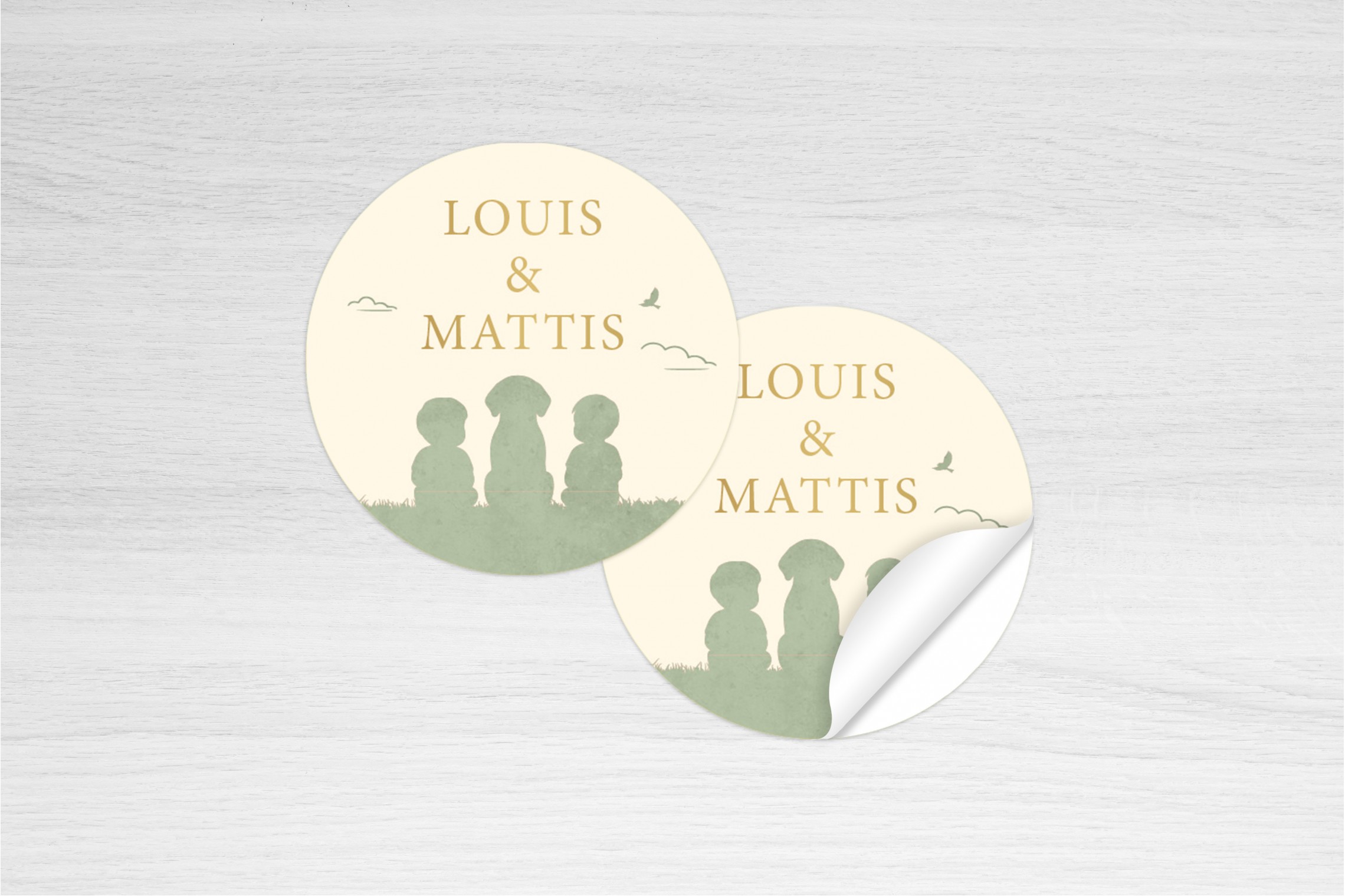 Tweelingen met een hond