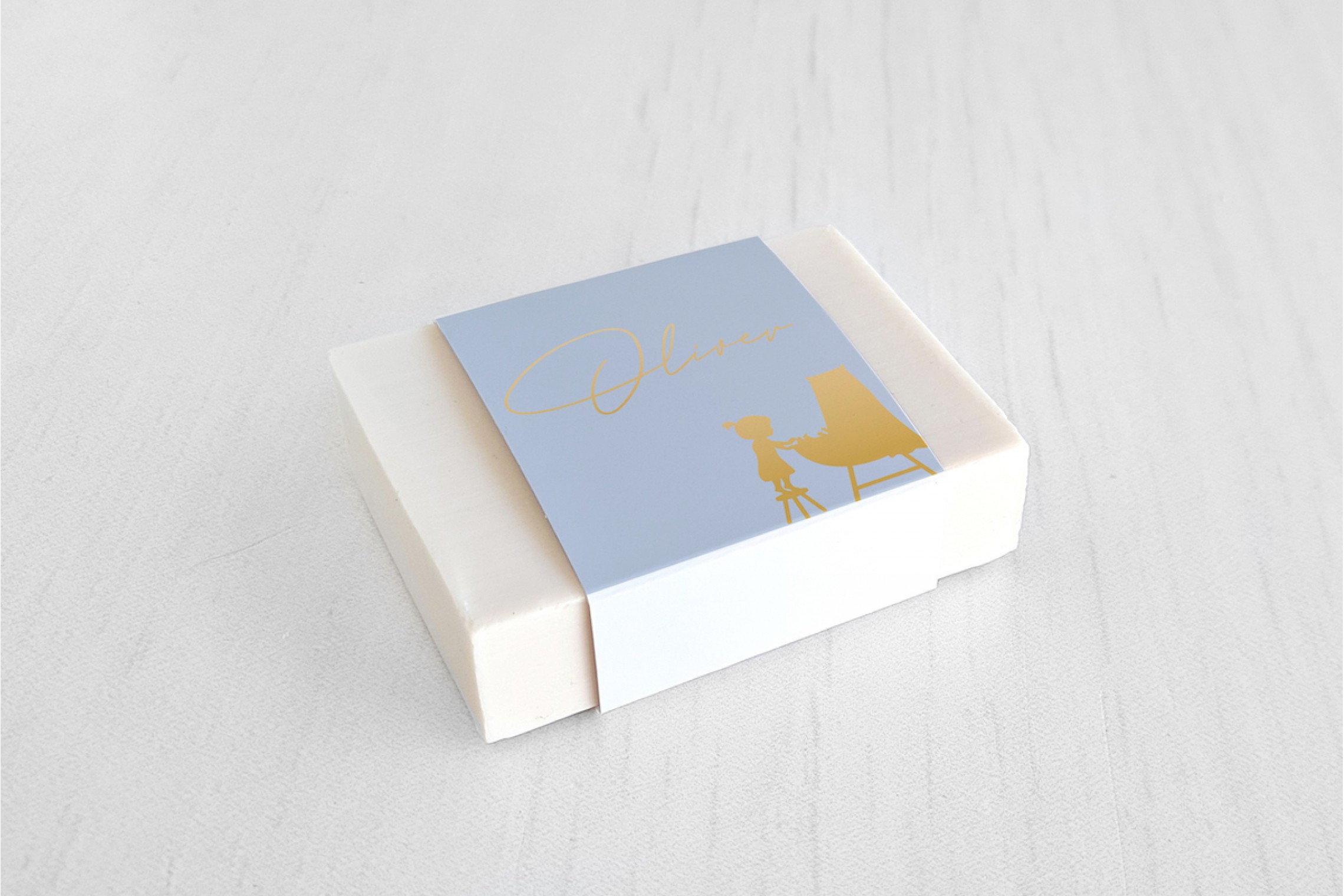 Handgeschreven blauw en goud