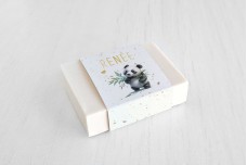 Kleine panda met blaadjes vast Kleine panda met blaadjes vast